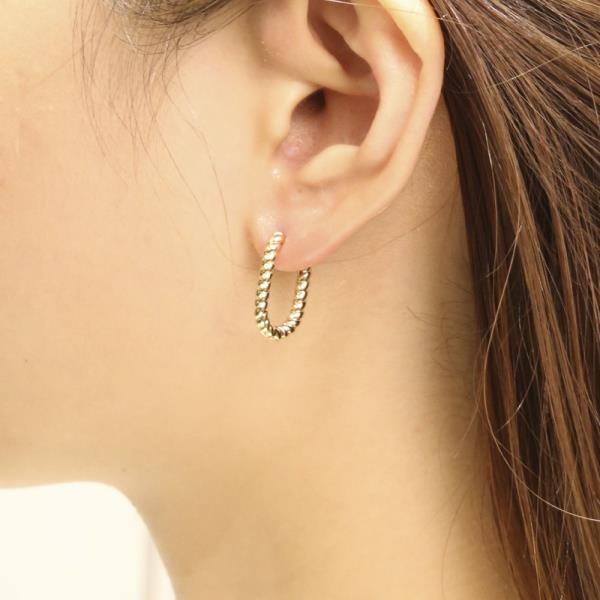 14K GOLD/WHITE GOLD DIPPED HOOP EARRING