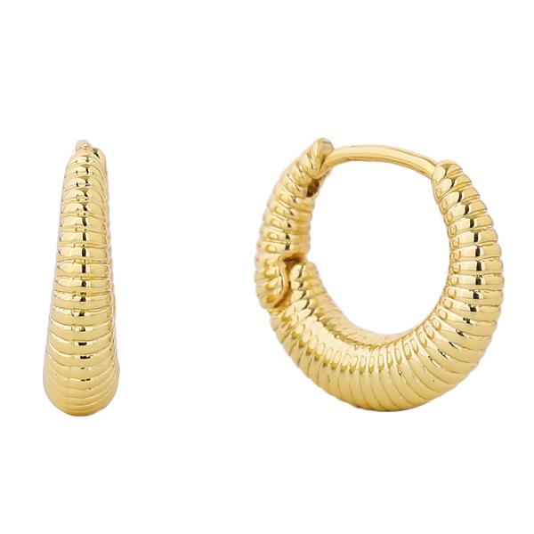 14K GOLD/WHITE GOLD DIPPED HOOP EARRING