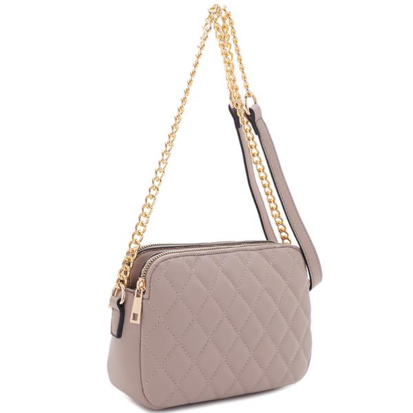 QUILTED CHIC ZIPPER CROSSBODY BAG