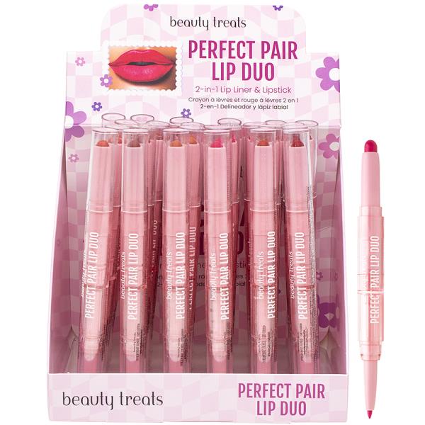 BEAUTY TREATS 2IN1 PERFECT PAIR LIP LINER AND LIPSTICK DUO (24 UNITS)