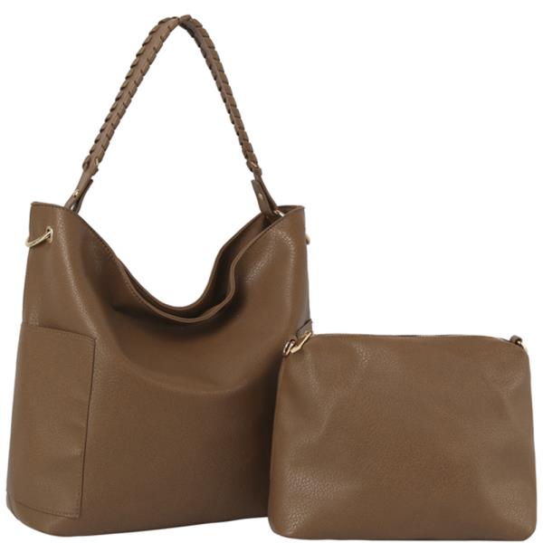 2IN1 SMOOTH SHOULDER HOBO W CROSSBODY SET