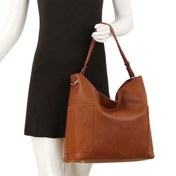 2IN1 SMOOTH SHOULDER HOBO W CROSSBODY SET