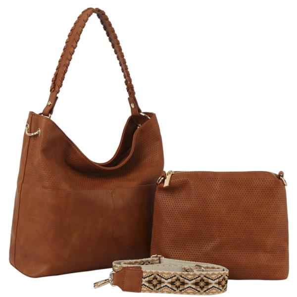 2IN1 FASHION SHOULDER HOBO W MINI BAG AND GUITAR STRAP SET