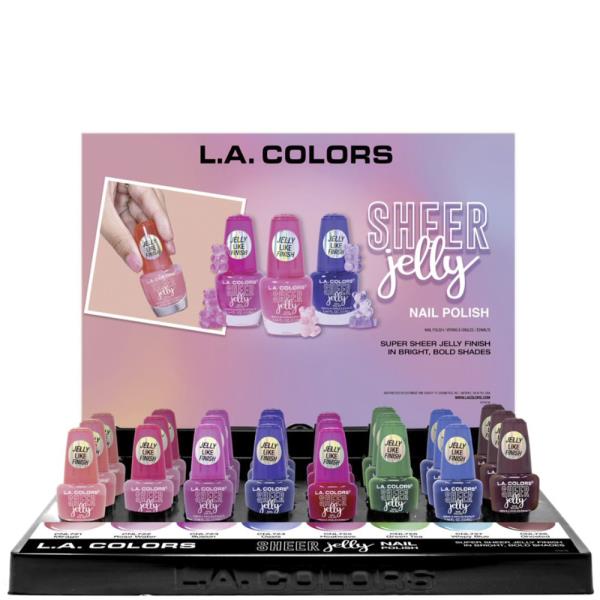 L.A. COLORS SHEER JELLY NAIL POLISH DISPLAY SET