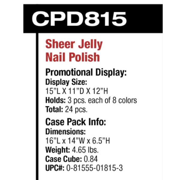 L.A. COLORS SHEER JELLY NAIL POLISH DISPLAY SET