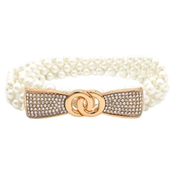 RHINESTONE RIBBON ELASTIC BELT