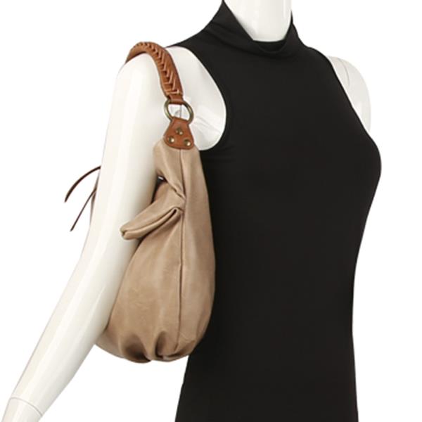 FASHION ZIPPER DESIGN SHOULDER HOBO BAG