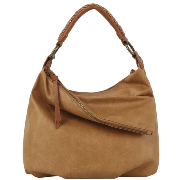 FASHION ZIPPER DESIGN SHOULDER HOBO BAG