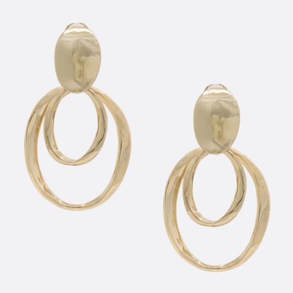 DOUBLE CIRCLE METAL CLIP EARRING