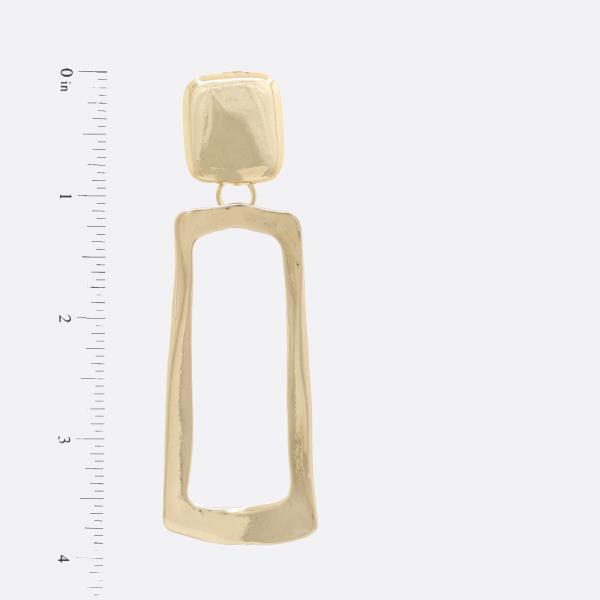 RECTANGLE METAL CLIP EARRING