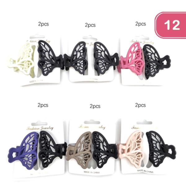 BUTTERFLY HAIR CLIPS (12 UNITS)