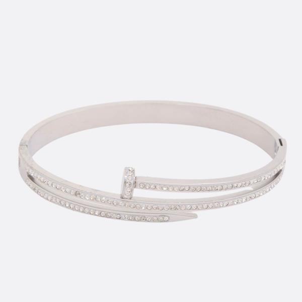 NAIL RHINESTONE STAINLESS STEEL BRACELET