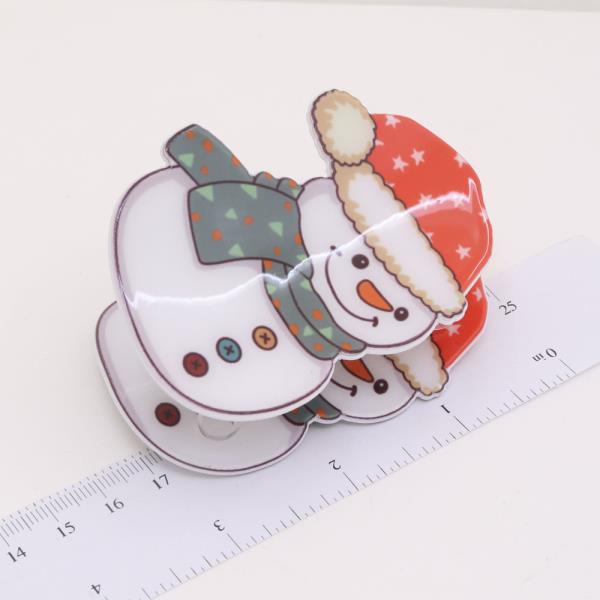 CHRISTMAS SNOWMAN HAIR CLAW JAW CLIP