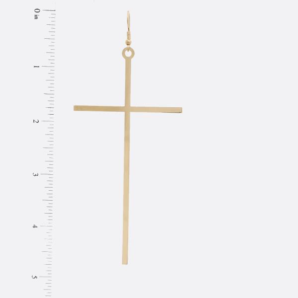 CROSS METAL DANGLE EARRING