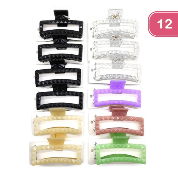 TEXTURED HAIR CLAW CLIPS (12 UNITS)