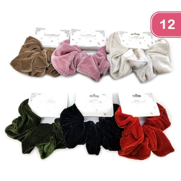 VELVET HAIR SCRUNCHIE (12 UNITS)