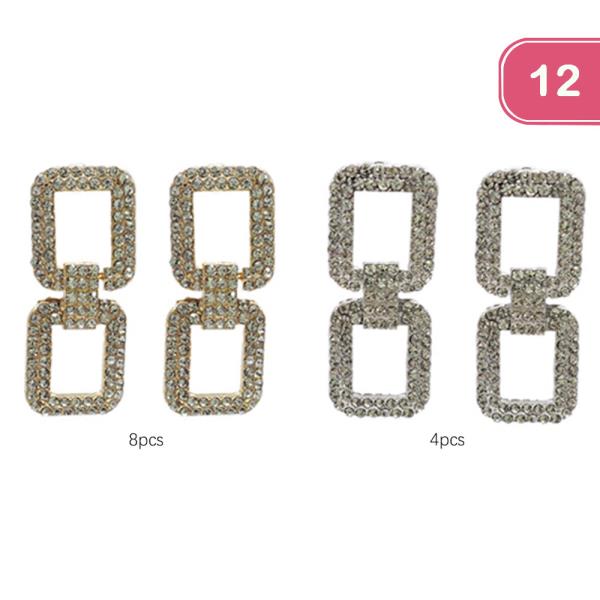 RHINESTONE EARRINGS (12 UNITS)