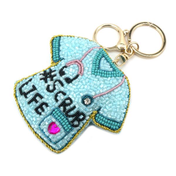 SEED BEAD SCRUB LIFE KEYCHAIN