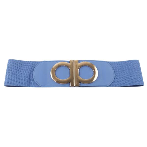 METAL DOUBLE ROUND BUCKLE ELASTIC BELT