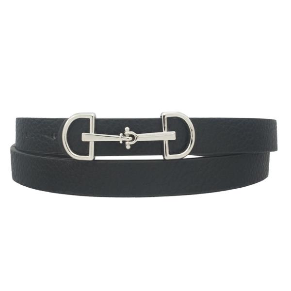 LUX D RING HORSE-BIT BUCKLE SKINNY BELT