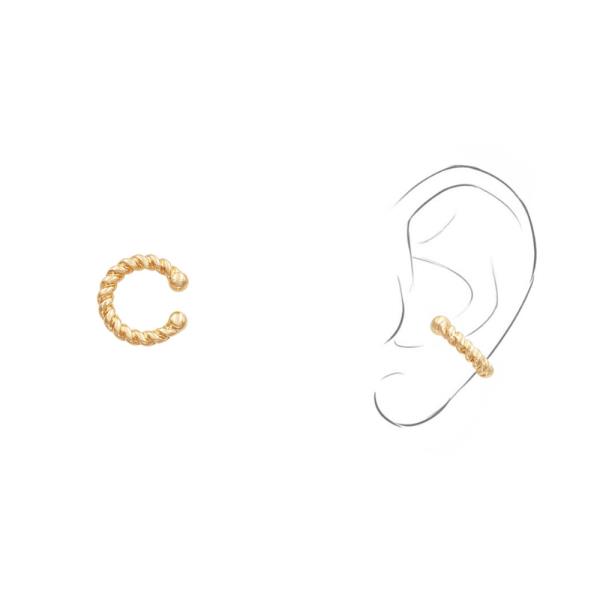 TWISTED OPEN C HOOP EAR CUFF EARRING