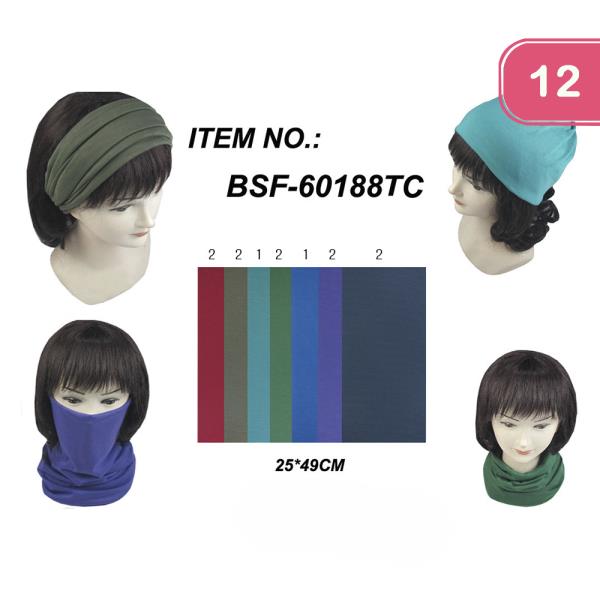 FABRIC MASK SCARF HEADBAND (12 UNITS)