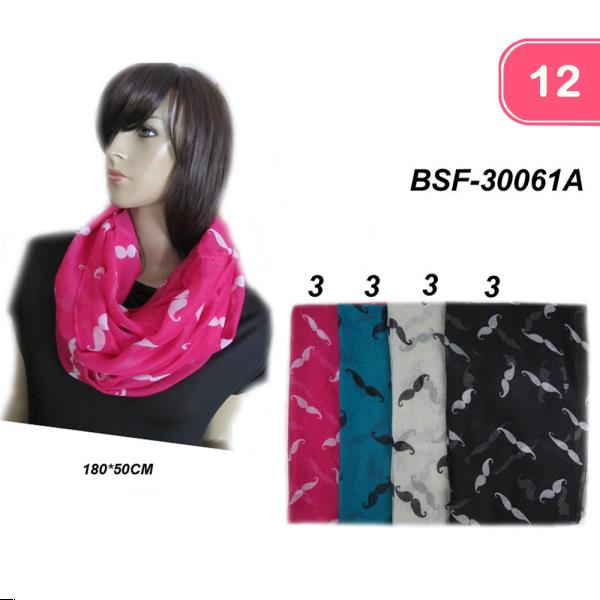 MUSTACHE SCARF (12 UNITS)