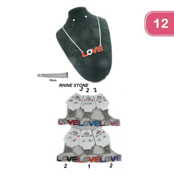 LOVE METAL NECKLACE ( 12 UNITS )