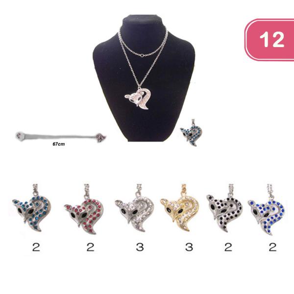 METAL RHINESTONE NECKLACE ( 12 UNITS )