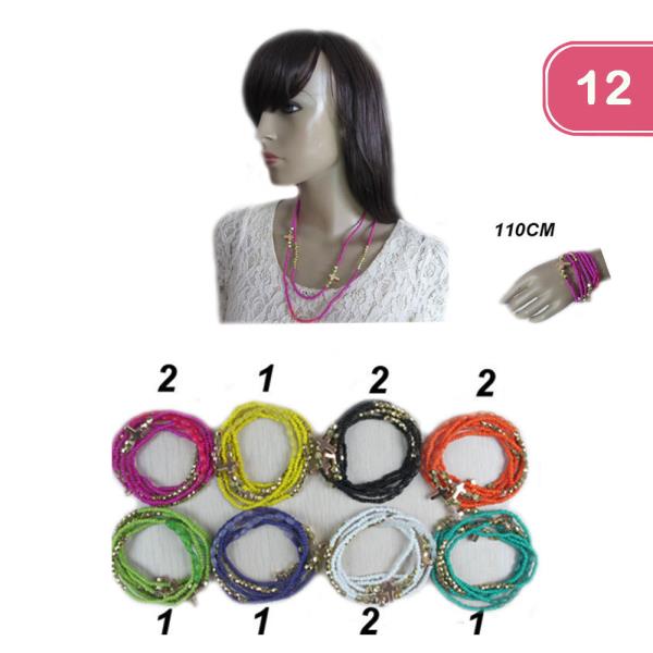BROSS BEADED NECKLACE ( 12 UNITS )