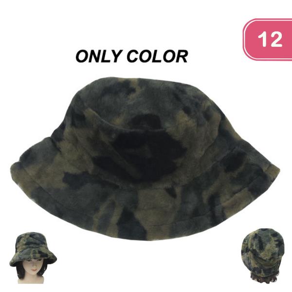 CAMO FAUX FUR HAT (12 UNITS)