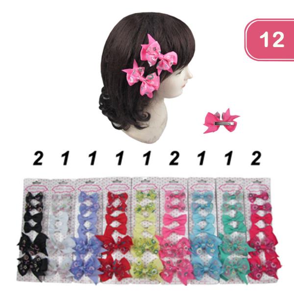 BOW HAIR PINS (12 UNITS)