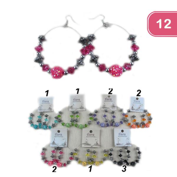 BEADED HOOP EARRING (12 UNITS)