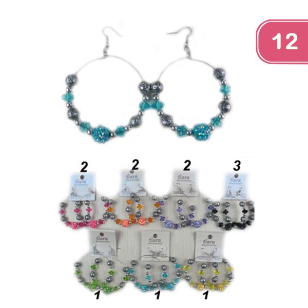BEADED HOOP EARRING (12 UNITS)