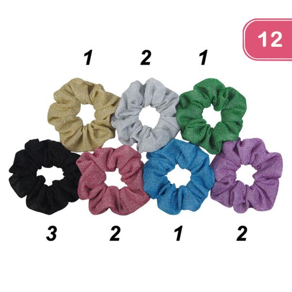 GLITTERY HAIR SCRUNCHIE (12 UNITS)