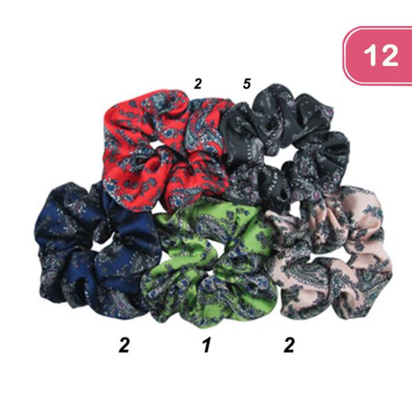 PATTERN HAIR SCRUNCHIE (12 UNITS)