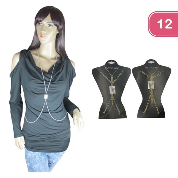 RHINESTONE BODY CHAIN (12 UNITS)