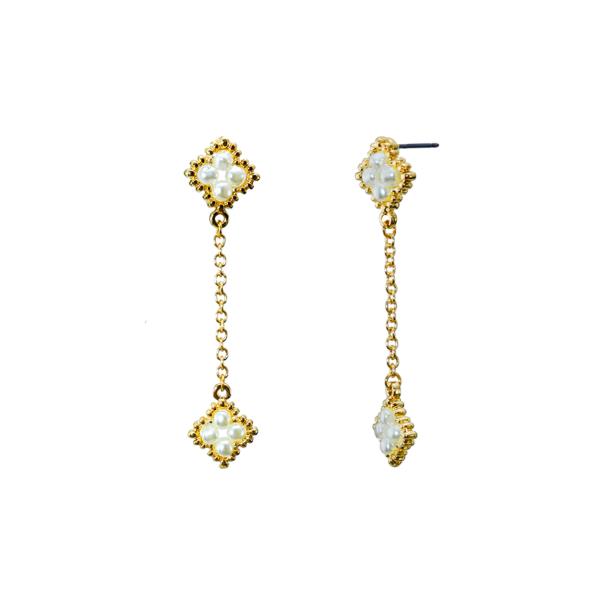 PEARL CLOVER DROP EARRING