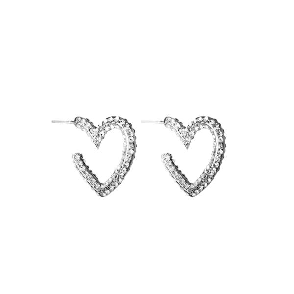 HEART OUTLINE POST HOOP EARRING