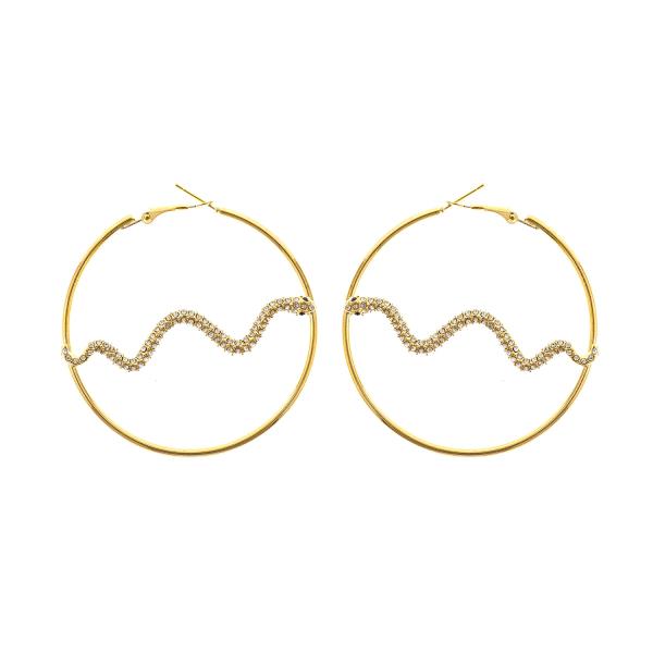 WAVE SPRING CLASP HOOP EARRING