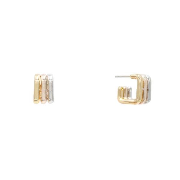 SQUARE OPEN C HOOP EARRING