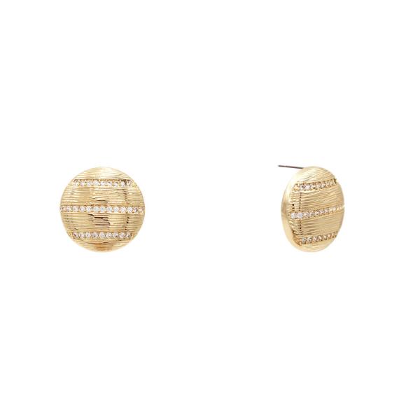 RHINESTONE PAVED BUTTON STUD EARRING