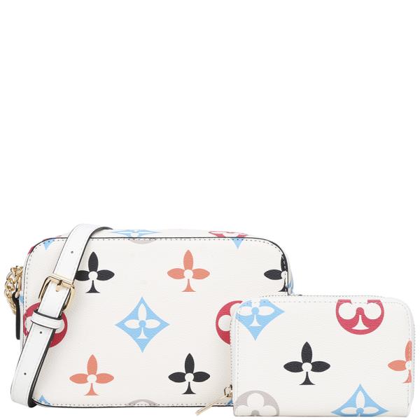 2IN1 PRINTED CROSSBODY W WALLET SET