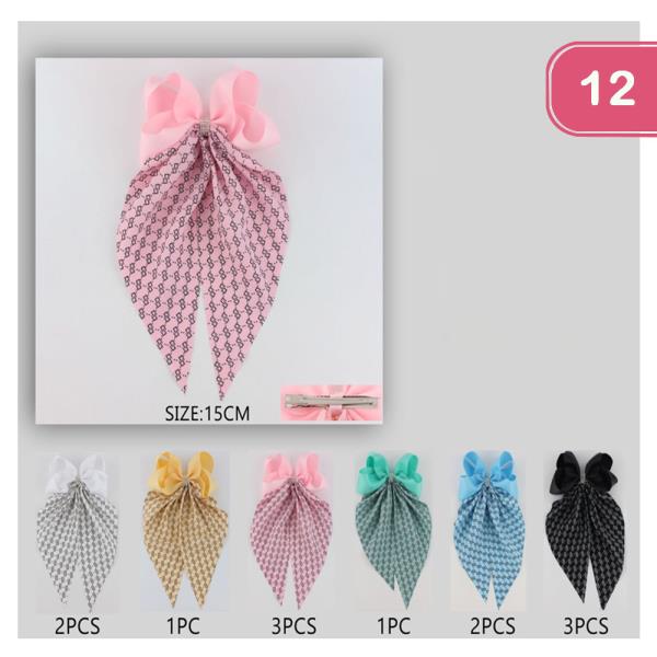 LONG TAIL HAIR BOW PIN (12 UNITS)