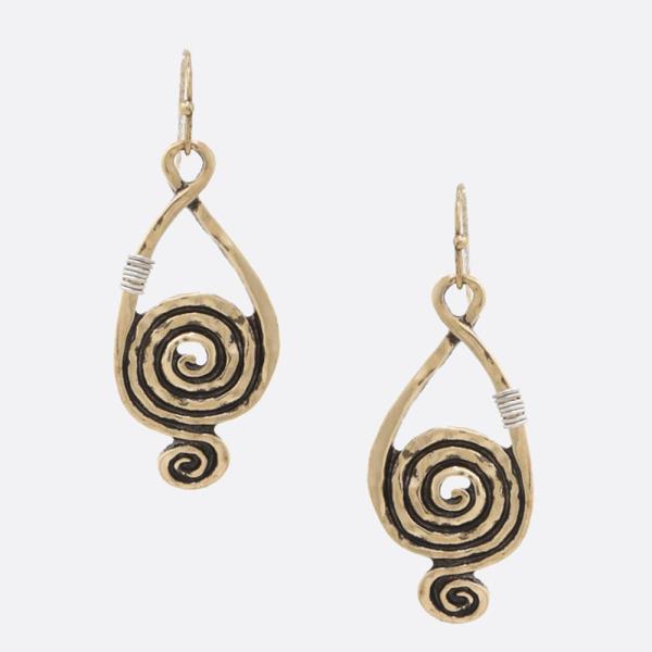 SWIRL METAL DANGLE EARRING