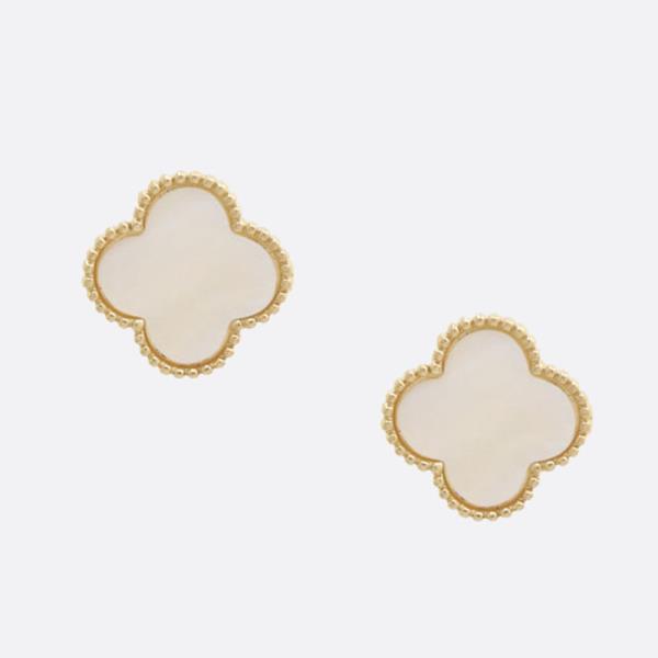 MOTHER OF PEAL CLOVER STUD EARRING