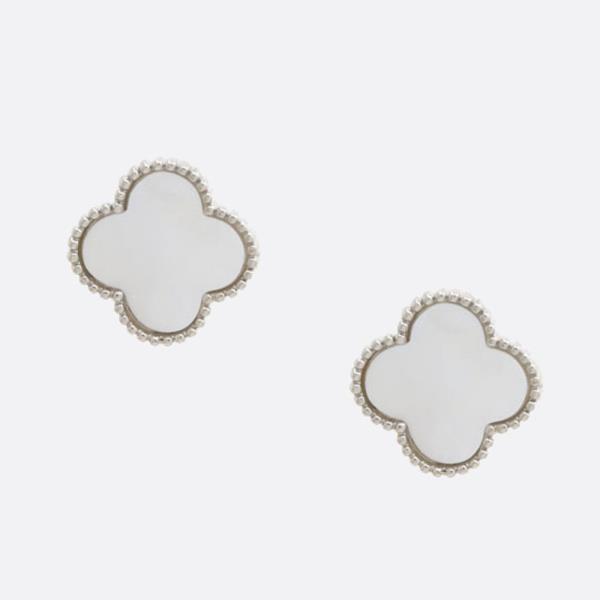 MOTHER OF PEAL CLOVER STUD EARRING