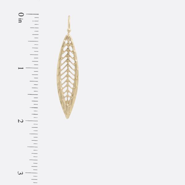 LEAF SHAPE METAL DANGLE EARRING