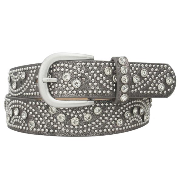 CHEVRON PIN STUD EMBELLISHED BASIC BUCKLE BELT