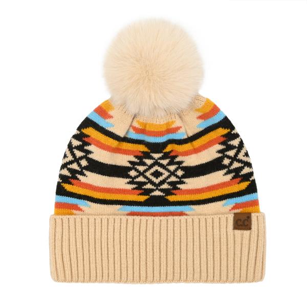 CC AZTEC POM BEANIE